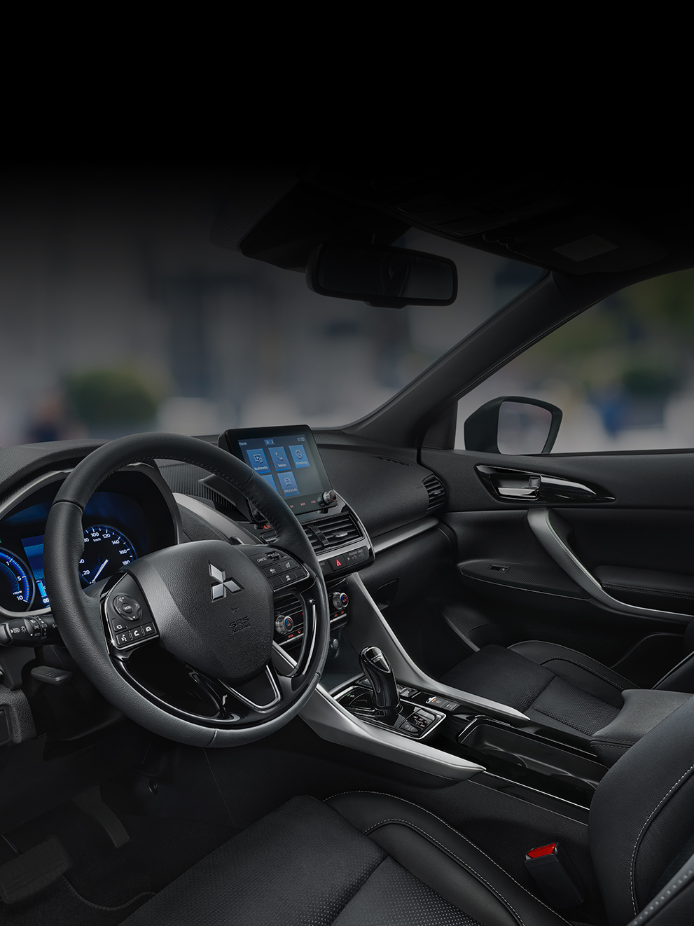 Touchscreen Eclipse Cross Plug-in Hybrid Select Der Touchscrreen mit Rückfahrkamera im Eclipse Cross Plug-in Hybrid Select